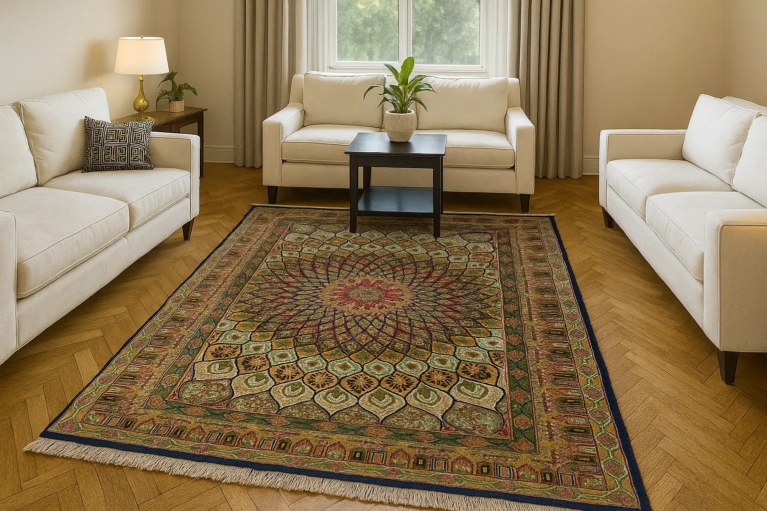 Multi Color - Dome Pattern Hand Knotted Rug