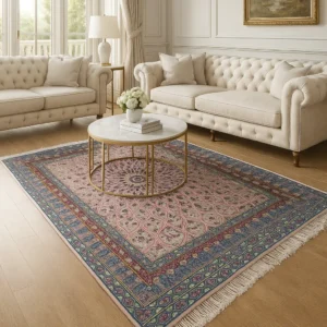 Hand Knotted Rug - Pink