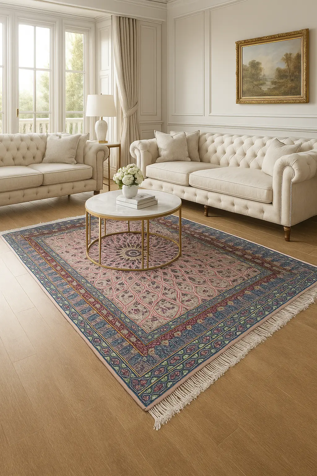 Hand Knotted Rug - Pink