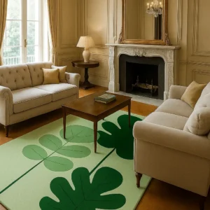 Hand Tufted Woolen Rug (Monstera Leaves)