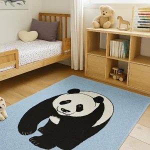 Hand-Tufted Wool Panda Rug: Kids Room Decor
