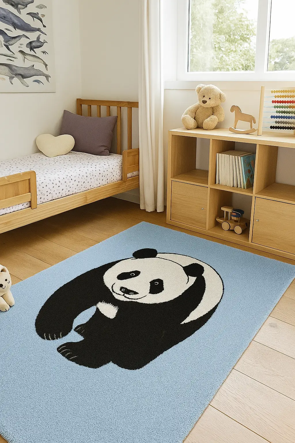 Hand-Tufted Wool Panda Rug: Kids Room Decor