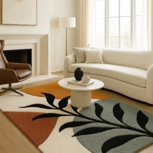 Hand Tufted Woolen Rug (Botanical Print) For Kids & Drawing Room